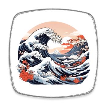 Great Wave of Kanagawa - Square fridge magnet - white - Front