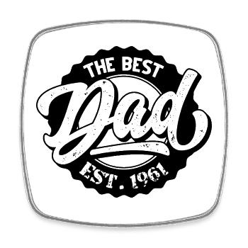 The Best Dad EST 1961 - Square fridge magnet - white - Front