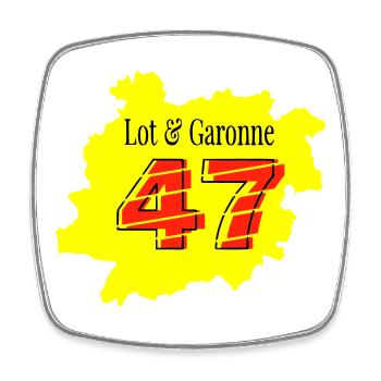 Karte Lot et Garonne 47 - Viereckiger Kühlschrankmagnet - Weiß - Vorne