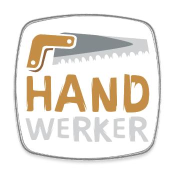Stylisches Handwerker Design mit Säge – DIY Fans - Viereckiger Kühlschrankmagnet - Weiß - Vorne