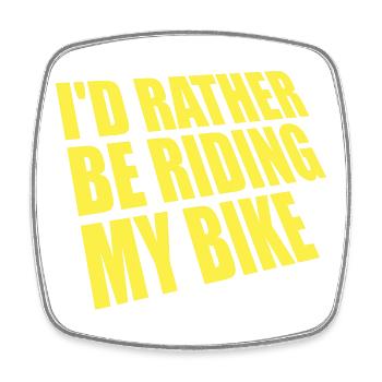 Cyclisme Je préfère rouler sur mon vélo jaune - Magnet carré - blanc - Devant