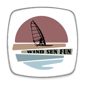 Windsurf Sunset Fun Design - Square fridge magnet - white - Front