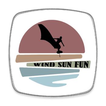 Wingfoil sunset Silhouette - Viereckiger Kühlschrankmagnet - Weiß - Vorne