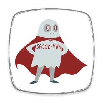 Spook Man Geister Umhang - Viereckiger Kühlschrankmagnet - Weiß - Vorne