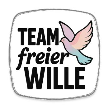 Team Freiheit Taube Farbverlauf - Viereckiger Kühlschrankmagnet - Weiß - Vorne