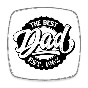 The Best Dad EST 1962 - Viereckiger Kühlschrankmagnet - Weiß - Vorne