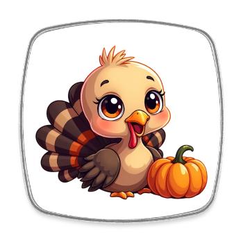 Bébé dinde de Thanksgiving - Magnet carré - blanc - Devant