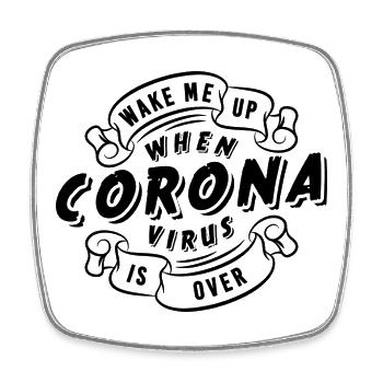 Wake me up.... - Square fridge magnet - white - Front