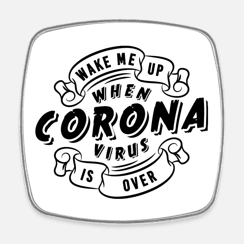 Wake me up.... - Square fridge magnet - white