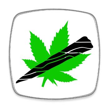 Néon Feuille De Cannabis Graphique - Magnet carré - blanc - Devant