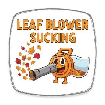 Spooktacular Leaf Blower Shirt, Funny Fall T-Shirt - Square fridge magnet - white - Front