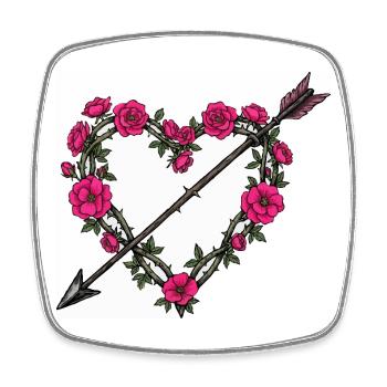 Herz rosa rot Liebe - Viereckiger Kühlschrankmagnet - Weiß - Vorne
