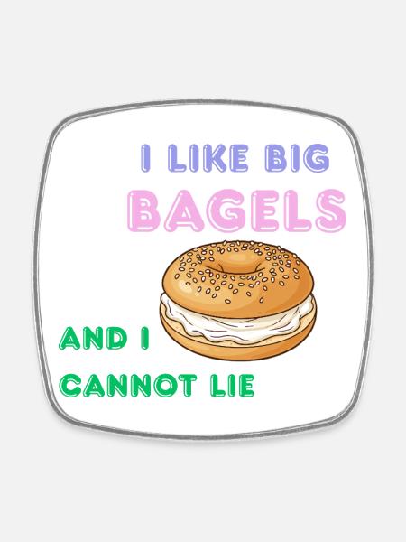Big Bagels Chemise de petit-déjeuner drôle - Magnet carré - blanc