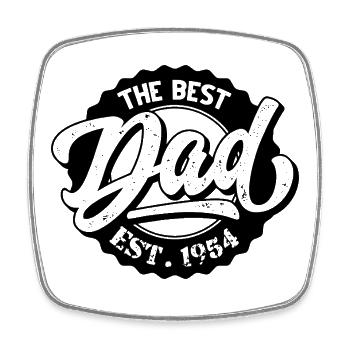 The Best Dad EST 1954 - Square fridge magnet - white - Front