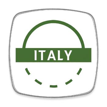 Green Italy Emblem Round Logo - Square fridge magnet - white - Front