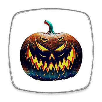 Néon Halloween Citrouille Ombre - Magnet carré - blanc - Devant
