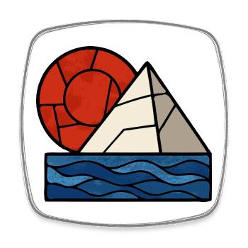 Red White Blue Abstract - Square fridge magnet - white - Front