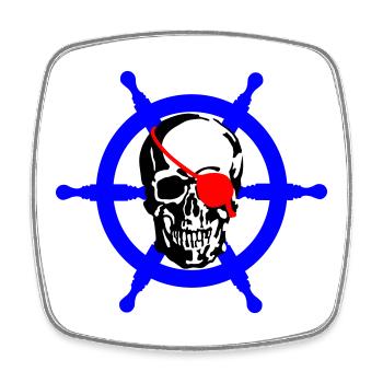 Pirate - Magnet carré - blanc - Devant
