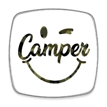 Camper_Smile_camouflage - Viereckiger Kühlschrankmagnet - Weiß - Vorne