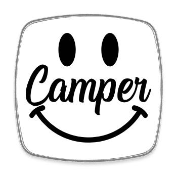 Camper Smile - Square fridge magnet - white - Front