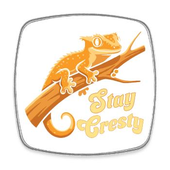 Crested Gecko Reptile Humor Lizard - Square fridge magnet - white - Front
