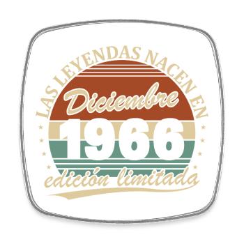 December 1966 Retro Vintage Anniversary - Square fridge magnet - white - Front