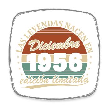 December 1956 Retro Vintage Anniversary - Square fridge magnet - white - Front
