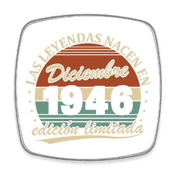 Décembre 1946 Vintage Rétro Anniversaire - Magnet carré - blanc - Devant