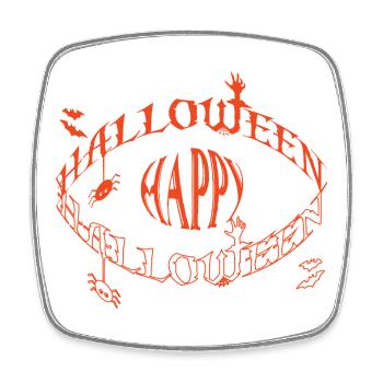 Halloween Eye Glyph - Square fridge magnet - white - Front