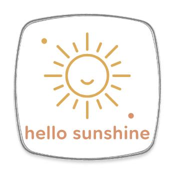 Soleil Sourire Soleil Design - Magnet carré - blanc - Devant