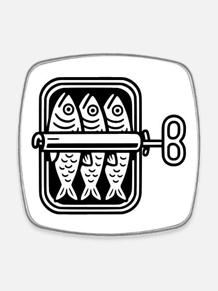 Les sardines peuvent - Magnet carré - blanc