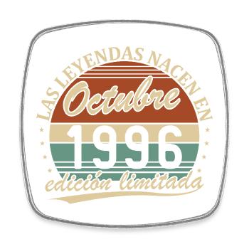 October 1996 Vintage Birthday Gift - Square fridge magnet - white - Front