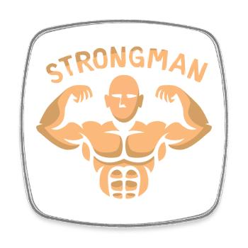 Strongman Bodybuilder – Force et puissance musculaire - Magnet carré - blanc - Devant