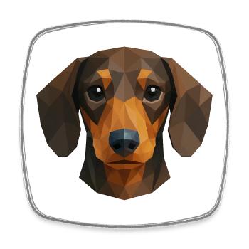 Süßer Dachshund – Polygon Hundedesign - Viereckiger Kühlschrankmagnet - Weiß - Vorne