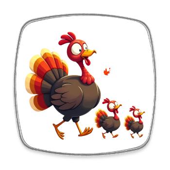 Bébé dinde de Thanksgiving - Magnet carré - blanc - Devant