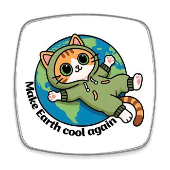 Rette den Planeten Erde, mach die Erde wieder cool - Viereckiger Kühlschrankmagnet - Weiß - Vorne