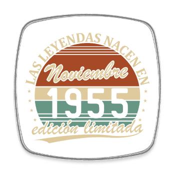 Novembre 1955 Vintage Rétro Anniversaire - Magnet carré - blanc - Devant