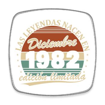 Dezember 1982 Retro Vintage Geburtstagsgeschenk - Viereckiger Kühlschrankmagnet - Weiß - Vorne