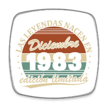 Dezember 1983 Retro Vintage Geburtstagsgeschenk - Viereckiger Kühlschrankmagnet - Weiß - Vorne