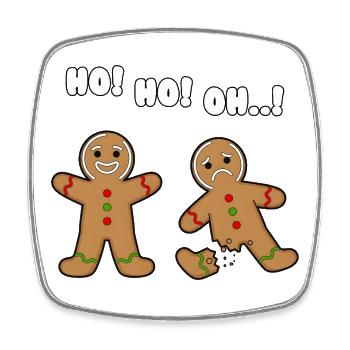 gingerbread Christmas Broken and Merry - Square fridge magnet - white - Front
