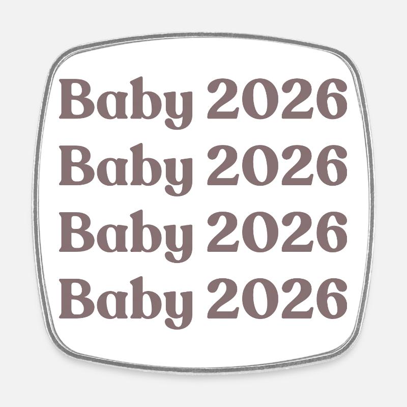 Bébé 2026 - Magnet carré - blanc