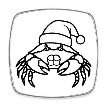 Weihnachtskrabbe Cartoon Illustration - Viereckiger Kühlschrankmagnet - Weiß - Vorne