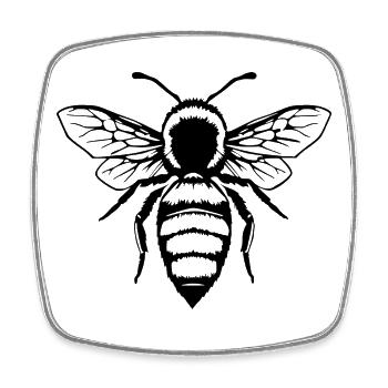 Biene Bienen Imker Geschenk - Viereckiger Kühlschrankmagnet - Weiß - Vorne