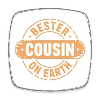 Cousin le plus proche - Magnet carré - blanc - Devant