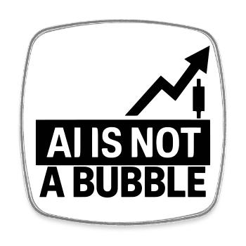 AI Is Not a Bubble - Square fridge magnet - white - Front