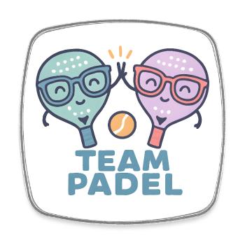 Duel Padel Friendly Mascots Colorful - Square fridge magnet - white - Front