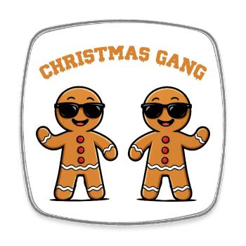 Gingerbread Duo Christmas Gang - Viereckiger Kühlschrankmagnet - Weiß - Vorne