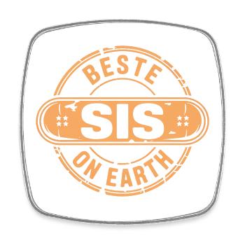 Best Sis Gift Sister - Square fridge magnet - white - Front