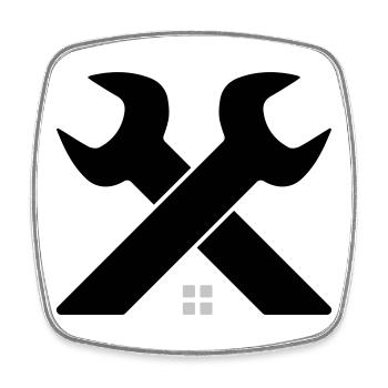 Home & Craft Logo – Wrench Crossed - Square fridge magnet - white - Front