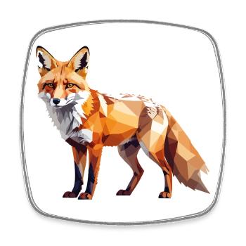 Renard1 - Magnet carré - blanc - Devant